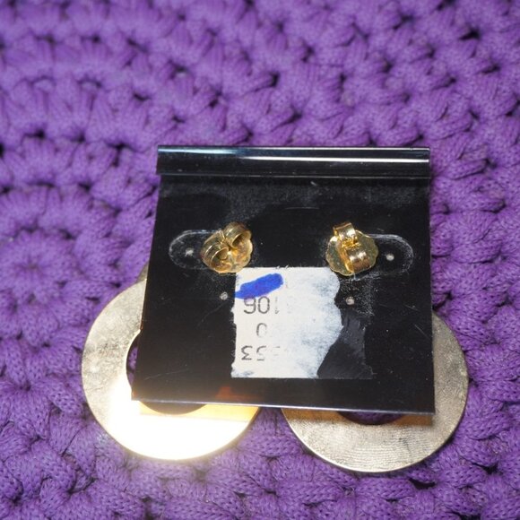 Bryant Park Womens Bronze Dangle Hoop Metal Vintage 70s Earrings - Picture 3 of 3